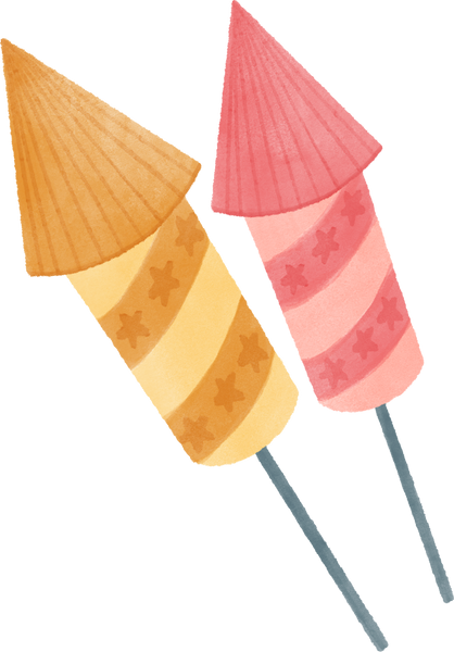Watercolor Fireworks Illustration